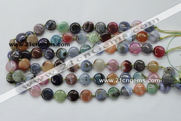 CAA542 15.5 inches 14mm flat round dyed madagascar agate beads