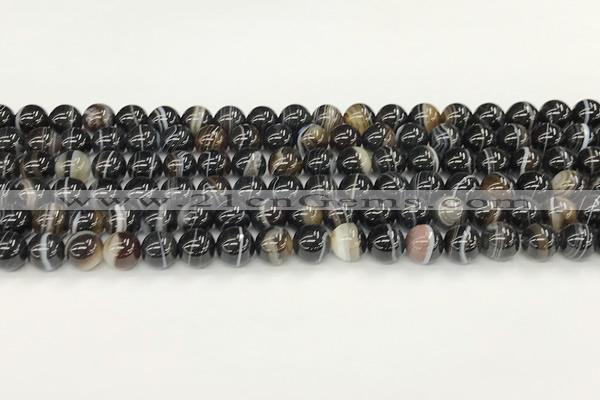 CAA5428 15.5 inches 8mm round agate gemstone beads