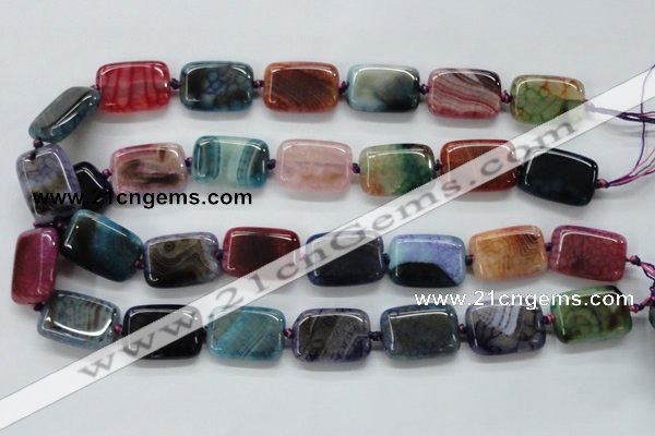 CAA545 15.5 inches 18*25mm rectangle dyed madagascar agate beads