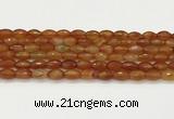 CAA5457 15.5 inches 8*12mm faceted rice agate beads