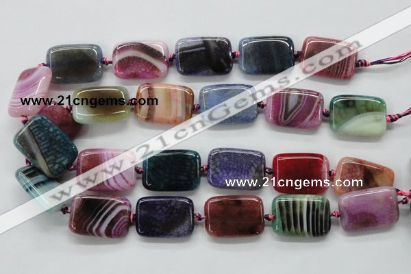 CAA546 15.5 inches 22*30mm rectangle dyed madagascar agate beads