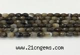 CAA5478 15.5 inches 8*12mm faceted rice agate beads