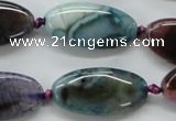 CAA551 15.5 inches 15*30mm oval dyed madagascar agate beads