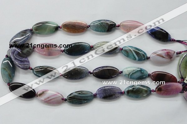 CAA551 15.5 inches 15*30mm oval dyed madagascar agate beads