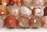 CAA5510 15 inches 8mm faceted round fire crackle agate beads