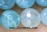 CAA5555 15 inches 8mm faceted round AB-color banded agate beads