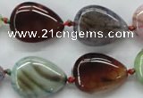 CAA557 15.5 inches 15*20mm flat teardrop dyed madagascar agate beads