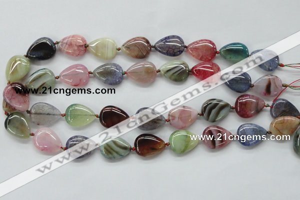 CAA557 15.5 inches 15*20mm flat teardrop dyed madagascar agate beads