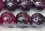 CAA5601 15 inches 8mm faceted round AB-color banded agate beads