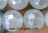 CAA5637 15 inches 10mm faceted round AB-color green agate beads