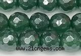 CAA5685 15 inches 6mm faceted round AB-color green agate beads