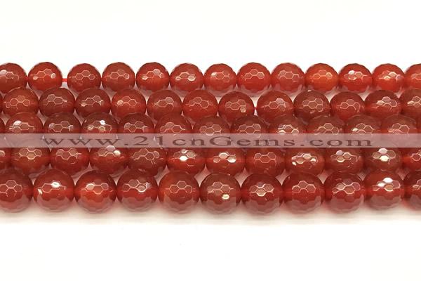 CAA5742 15 inches 10mm faceted round red agate beads