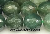 CAA5747 15 inches 10mm faceted round moss agate beads