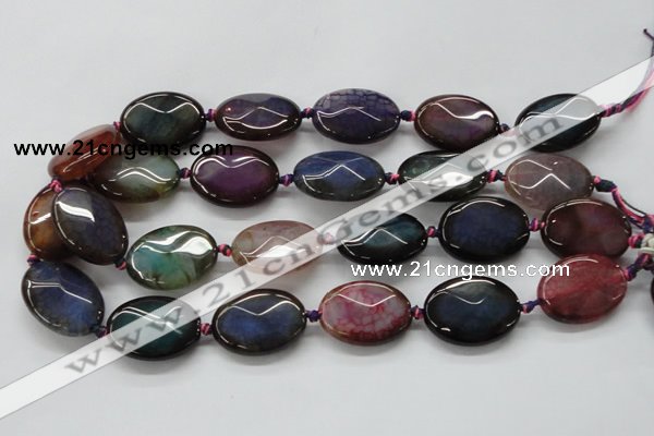 CAA579 15.5 inches 20*30mm faceted oval dragon veins agate beads