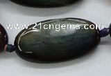 CAA580 15.5 inches 20*40mm faceted oval dragon veins agate beads