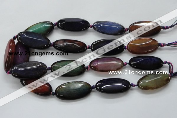 CAA580 15.5 inches 20*40mm faceted oval dragon veins agate beads