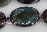 CAA581 15.5 inches 25*35mm faceted oval dragon veins agate beads