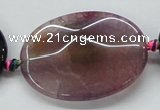 CAA582 15.5 inches 30*40mm faceted oval dragon veins agate beads