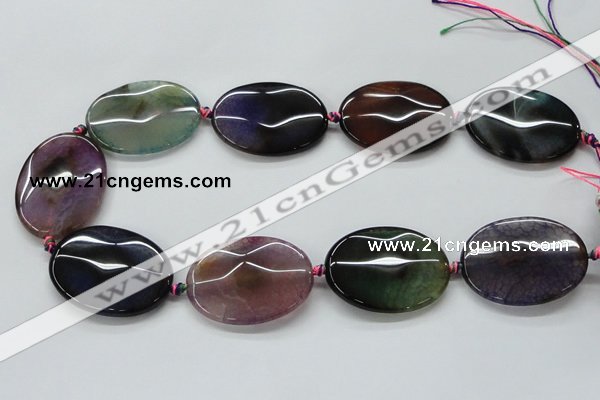 CAA582 15.5 inches 30*40mm faceted oval dragon veins agate beads