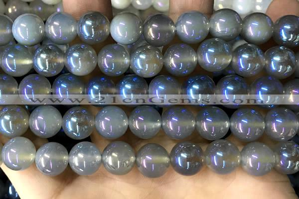 CAA5829 15 inches 10mm round AB-color agate beads