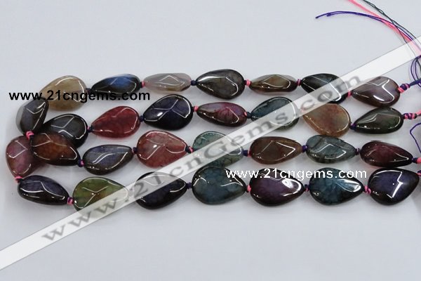 CAA586 15.5 inches 18*25mm faceted teardrop dragon veins agate beads