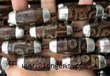 CAA5872 14*38mm - 16*43mm rice tibetan agate dzi beads