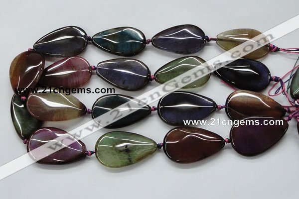 CAA588 15.5 inches 25*40mm faceted teardrop dragon veins agate beads