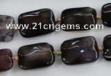 CAA589 15.5 inches 13*18mm faceted rectangle dragon veins agate beads