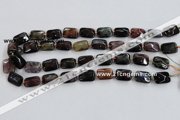 CAA589 15.5 inches 13*18mm faceted rectangle dragon veins agate beads