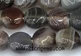 CAA5890 15 inches 8mm coin botswana agate gemstone beads