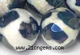 CAA5937 8mm, 10mm & 12mm faceted round AB-color tibetan agate beads