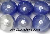 CAA5942 15 inches 10mm faceted round AB-color banded agate beads