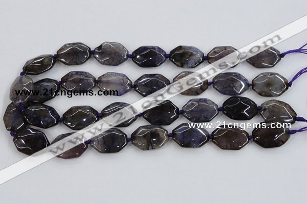 CAA595 15.5 inches 18*25mm faceted octagonal dragon veins agate beads