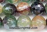 CAA5974 15 inches 8mm faceted round AB-color line agate beads