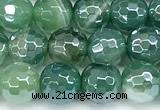 CAA5977 15 inches 6mm faceted round AB-color line agate beads