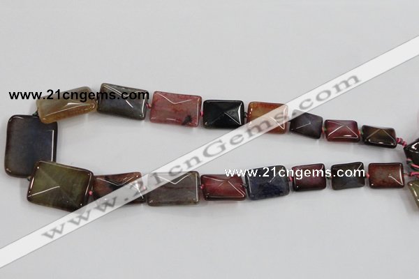 CAA599 16*20mm – 30*40mm faceted rectangle dragon veins agate beads