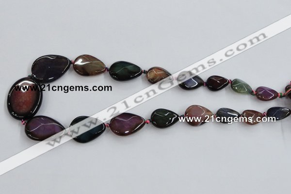 CAA601 15*20mm – 30*40mm faceted teardrop & oval dragon veins agate beads