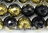 CAA6024 15 inches 6mm faceted round electroplated agate beads