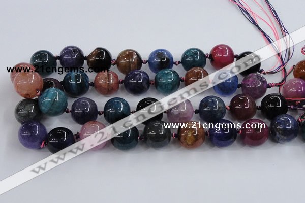 CAA606 15.5 inches 20mm round dragon veins agate beads wholesale