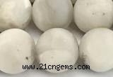 CAA6078 15 inches 10mm round matte white crazy lace agate beads