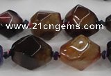 CAA608 15.5 inches 15*20mm faceted nuggets dragon veins agate beads