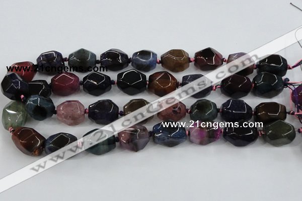 CAA610 15.5 inches 16*20mm faceted nuggets dragon veins agate beads