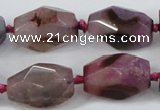 CAA611 15.5 inches 18*25mm faceted nuggets dragon veins agate beads