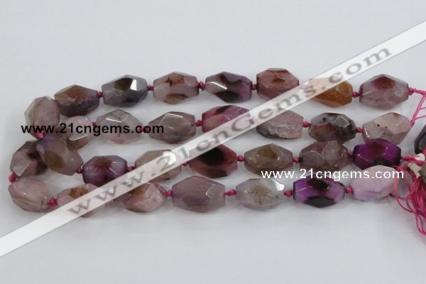 CAA611 15.5 inches 18*25mm faceted nuggets dragon veins agate beads