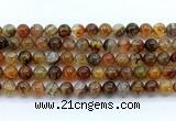 CAA6112 15.5 inches 8mm round dragon vein agate gemstone beads