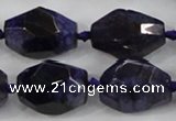 CAA612 15.5 inches 18*25mm faceted nuggets dragon veins agate beads