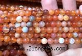 CAA6151 15 inches 6mm round orange Botswana agate beads