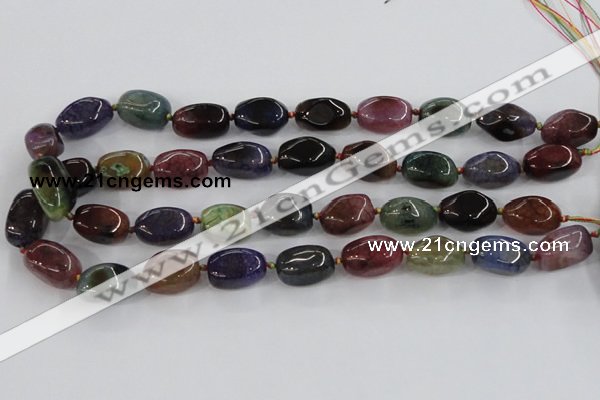 CAA616 15.5 inches 12*20mm nuggets dragon veins agate beads