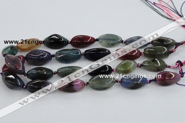 CAA626 15.5 inches 15*30mm nuggets dragon veins agate beads