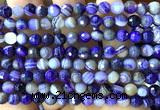 CAA6320 15 inches 6mm faceted round purple banded agate beads